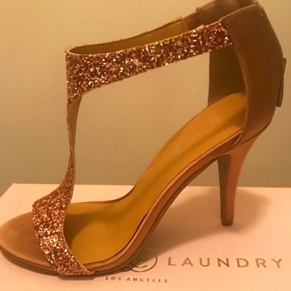 Sparkle strappy heel